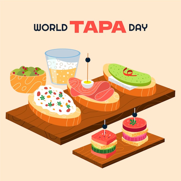 벡터 유기 평면 dia mundial de la tapa 그림