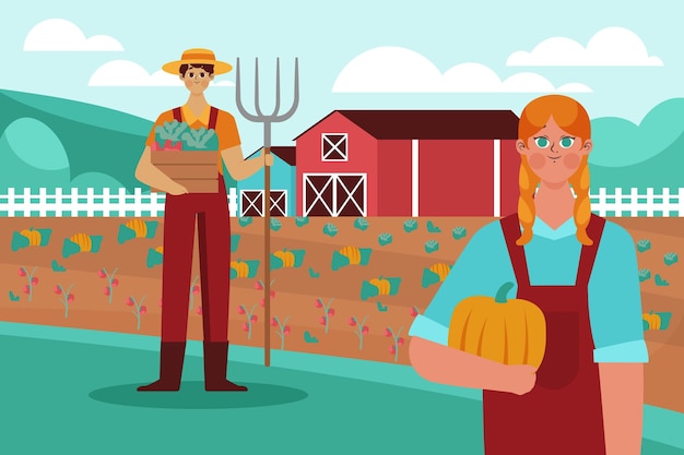 Organic flat farming profession