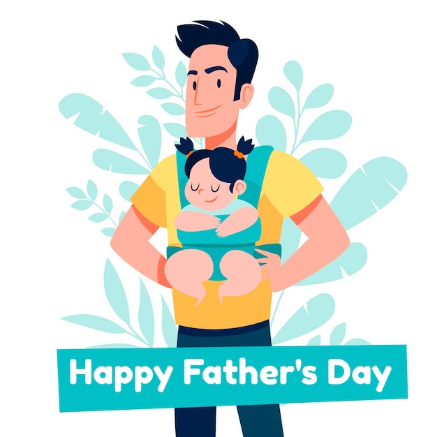 Organic flat father's day illustration