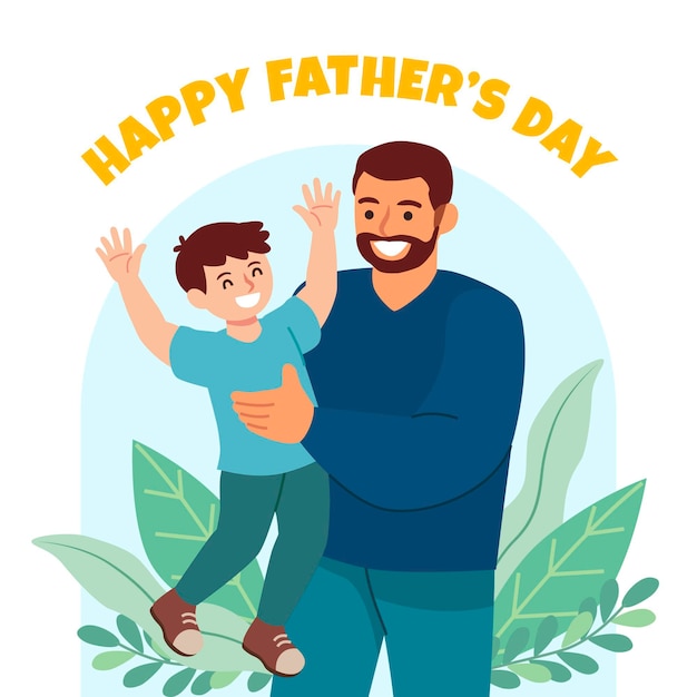 Vector organic flat father's day illustration