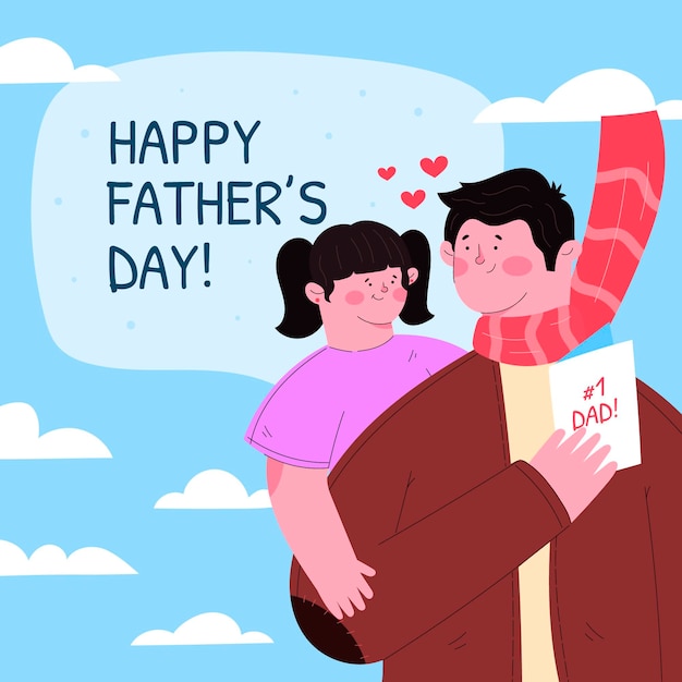 Vector organic flat father's day illustration