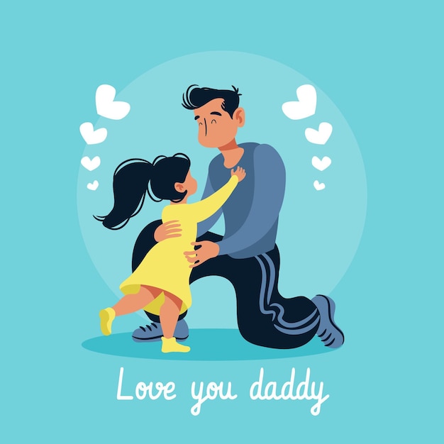 Organic flat father's day illustration