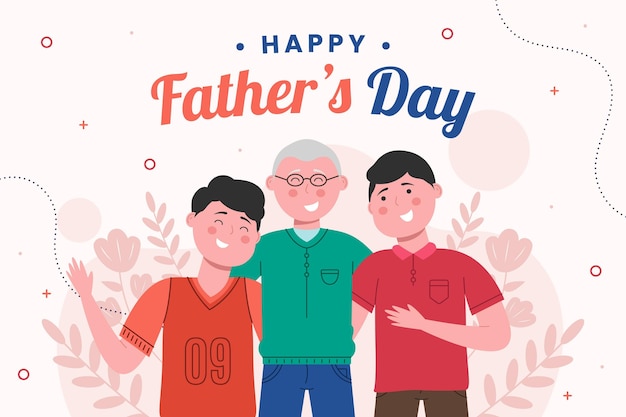 Illustrazione di festa del papà piatto organico