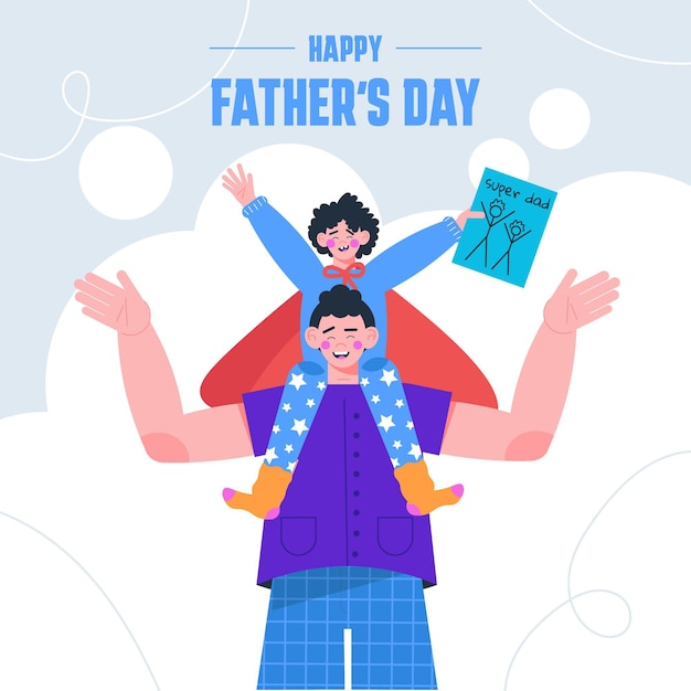 Organic flat father's day illustration