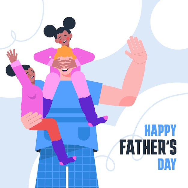 Vector organic flat father's day illustration