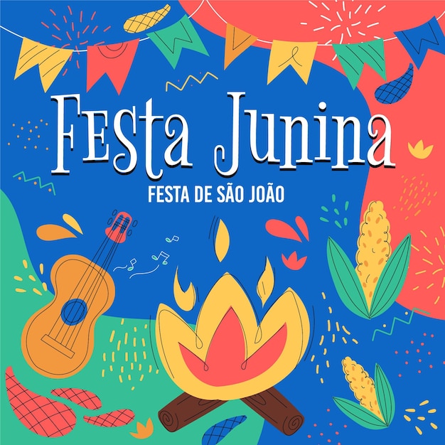 organic flat festa junina collection