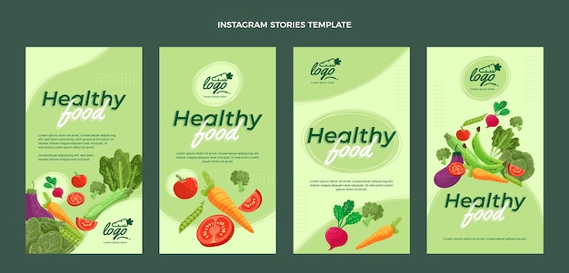 Organic flat food instagram stories