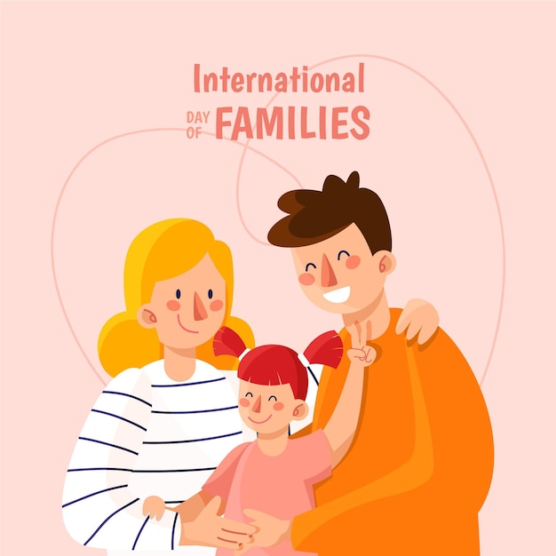 Organic flat international day of families illustration