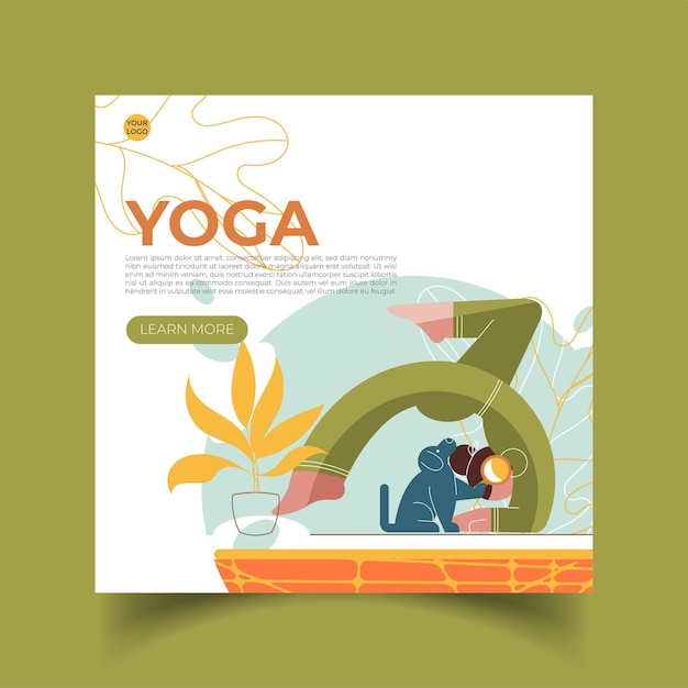 Giornata internazionale piatta organica dell'illustrazione di yoga