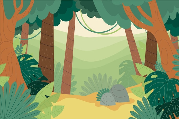 Vector organic flat jungle background