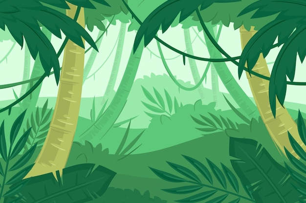 Vector organic flat jungle background