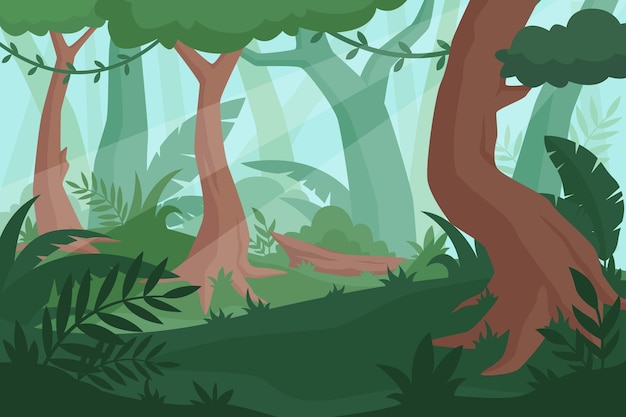 Organic flat jungle background