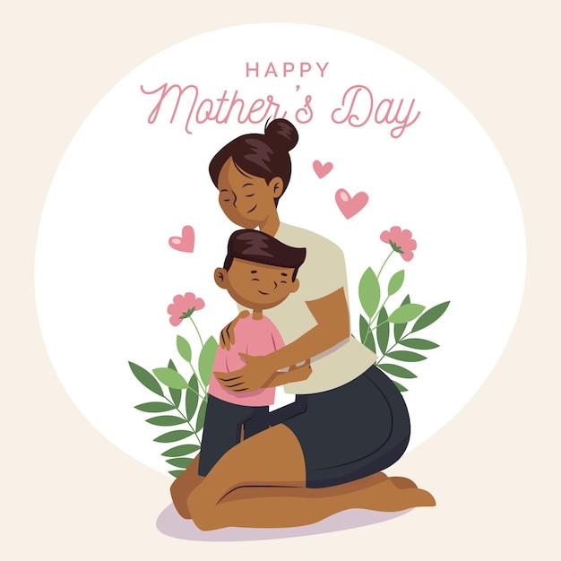 Organic flat mother's day illustration