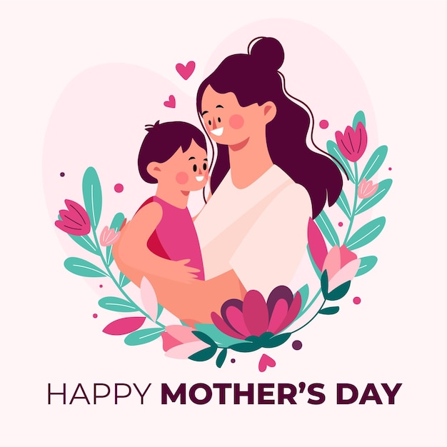 Organic flat mother's day illustration