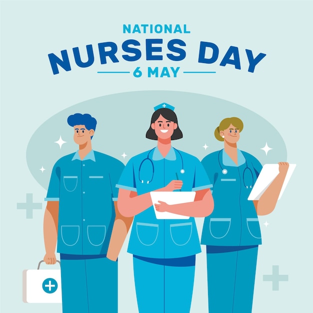 Vector organic flat national nurses day illustration