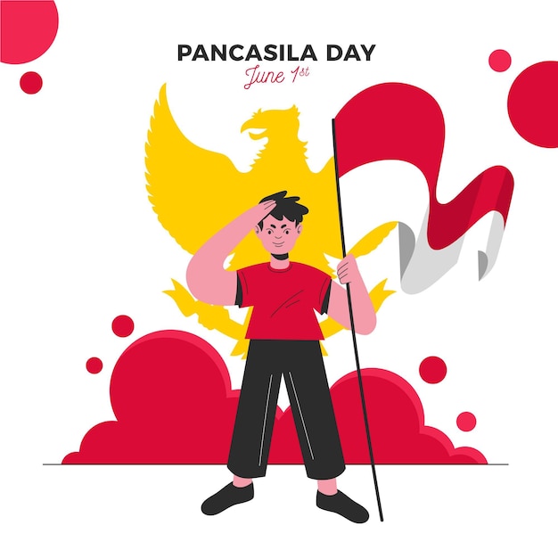 Organic flat pancasila day illustration
