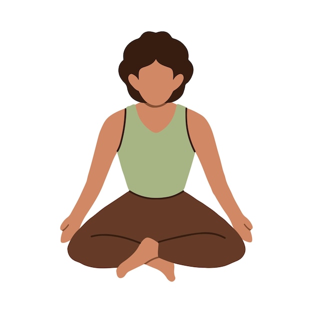 Organic flat people meditating illustration