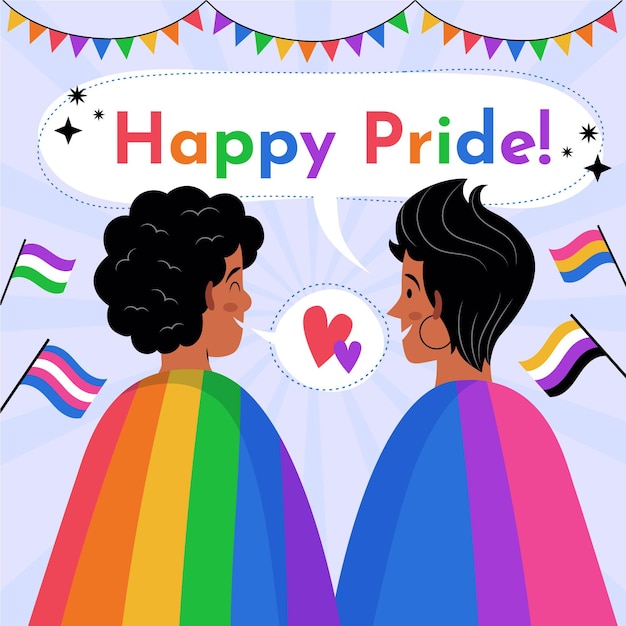 Vector organic flat pride day illustration