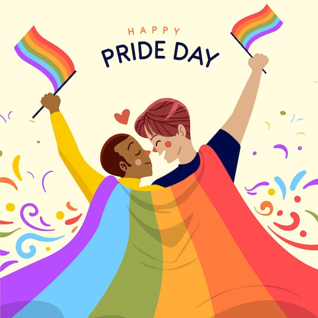 Vector organic flat pride day illustration