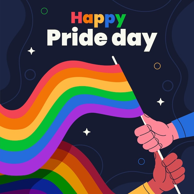 Vector organic flat pride day illustration