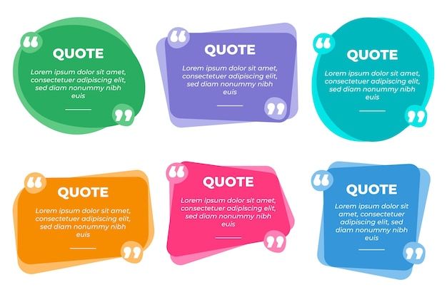 Vector organic flat quote box frame collection