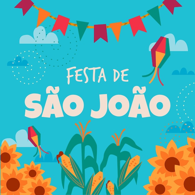 Organic flat sao joao illustration