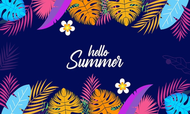 Organic flat summer background vector