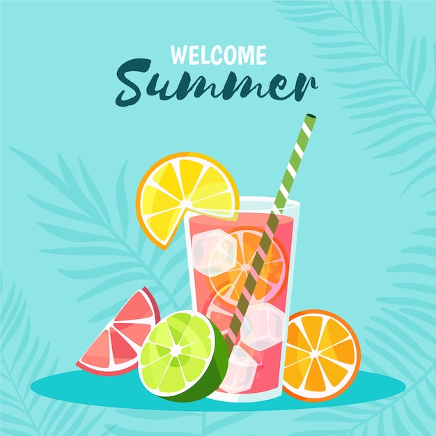 Vector organic flat summer background