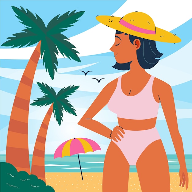 Vector organic flat summer illustration