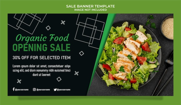 Vector organic food banner vector template