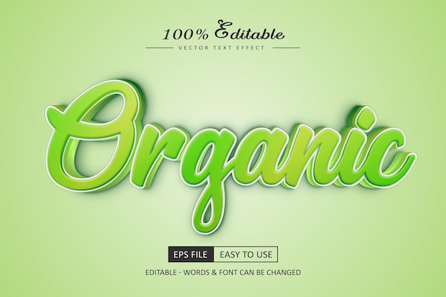 Vector organic food editable text effect 3d gradient style