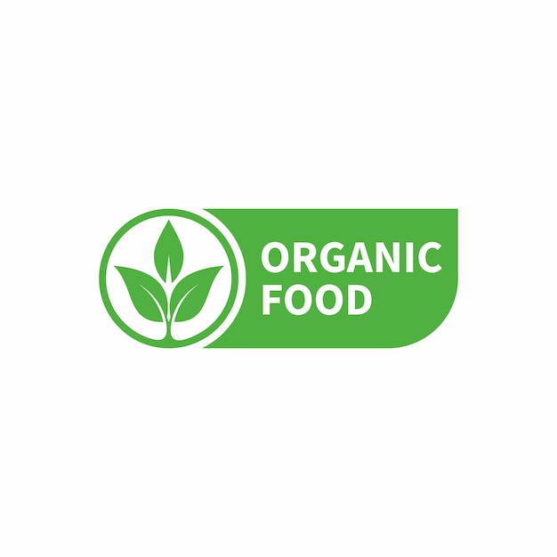 Vector organic food healthy food labels with lettering vegan food stickers organic food badge