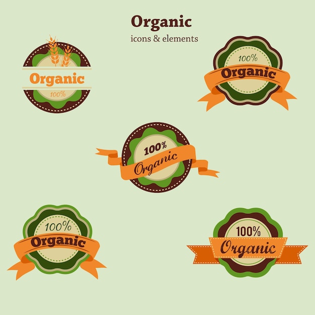 ORGANIC FOOD LABEL COLLECTIONS ELEMENT grunge label for organic product