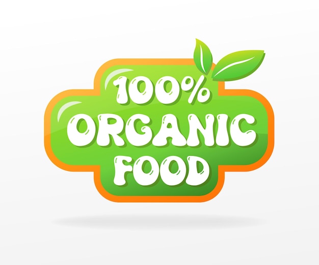 Vector organic food label or sticker