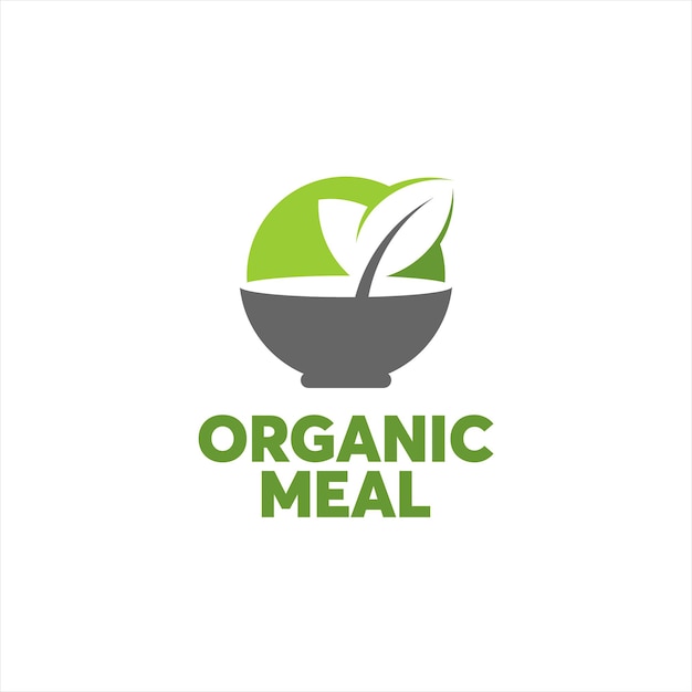 organic food logo simple modern bowl