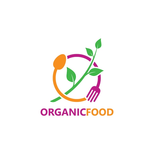 Vector organic food logo template design