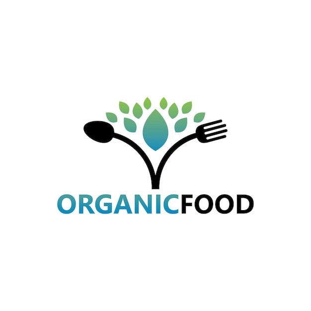 Disegno del modello di logo di alimenti biologici