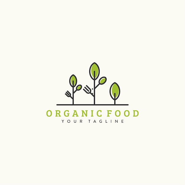 Vettore alimenti biologici logo