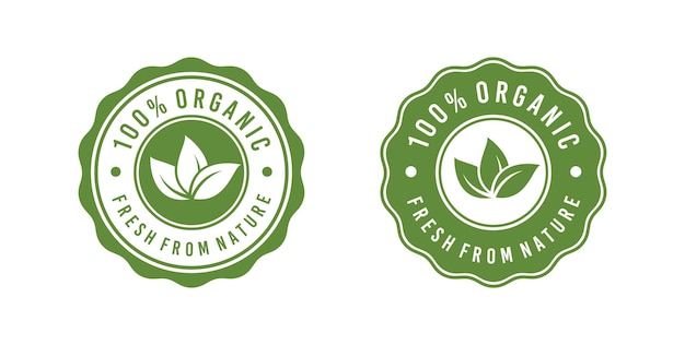 Organic Food Natural Label Sticker logo design template