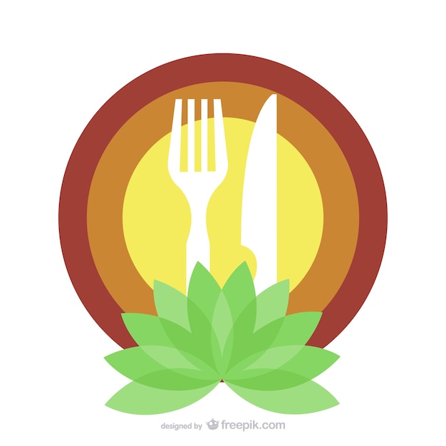 Vector organic food restaurant logo template