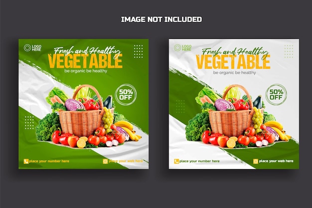 Organic Food   social media post banner templates Design