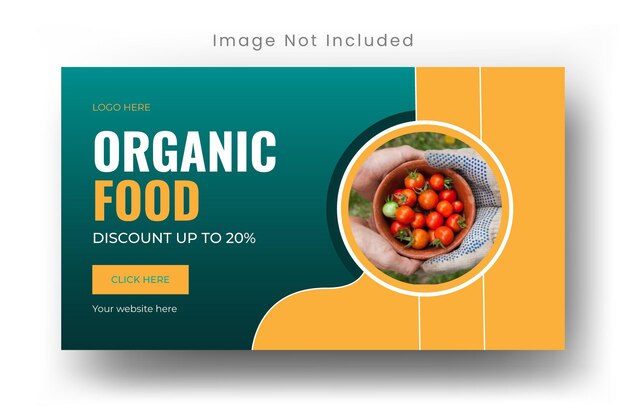 Вектор Веб-баннер органических продуктов питания