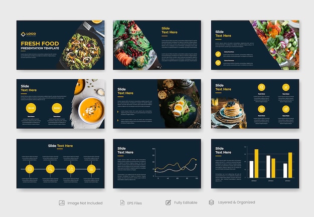 Vector organic and fresh food presentation template