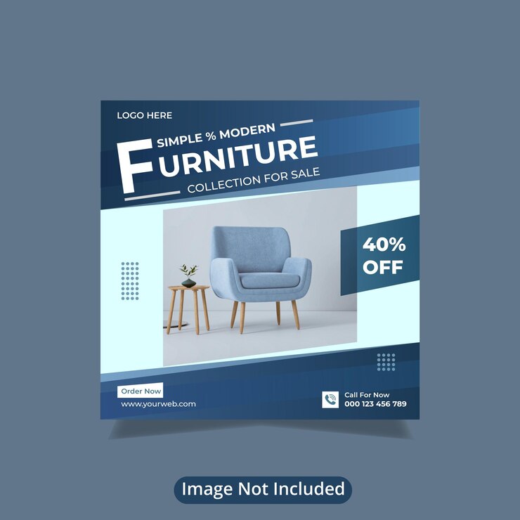 Organic furniture sale social media design instagram template