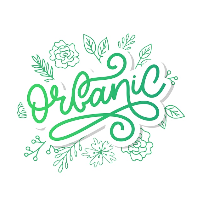 Organic gradient lettering with flowers