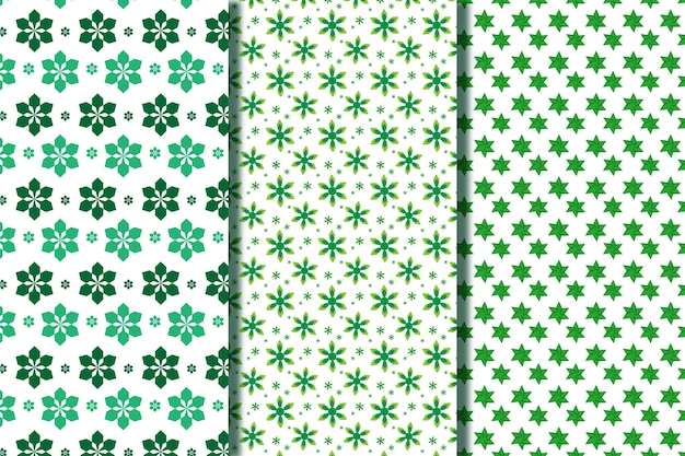 Organic green floral pattern design