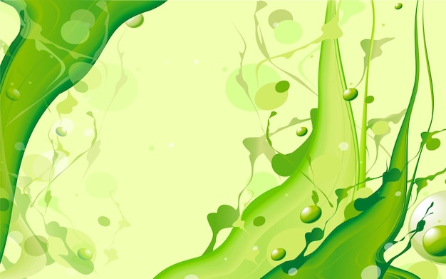 유기 녹색 스플래시 액체 흐름 배경