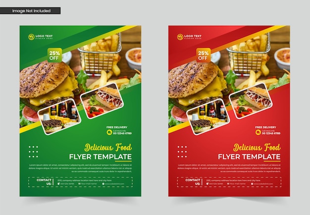 Organic healthy food flyer template or food menu flyer and restaurant flyer template design