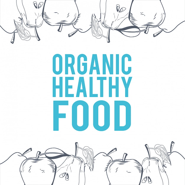 Organic healthy food hand drawings