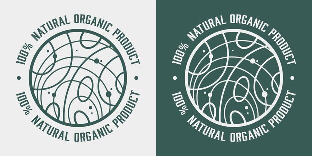 Organic healthy food label natural vegan and vegetarian ecologic product emblem